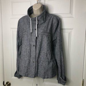 LOFT Linen Blend Twill Cinched Jacket  L